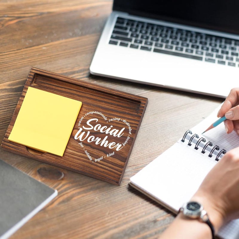 YODOCAMP Social Worker Sticky Note Holder, Social Worker Graduate Gift, Thank You Appreciation Gift for School Counselor Therapist Social Worker Self-Stick Note Pad Holders Desk Organizer TZP16 - Image 5